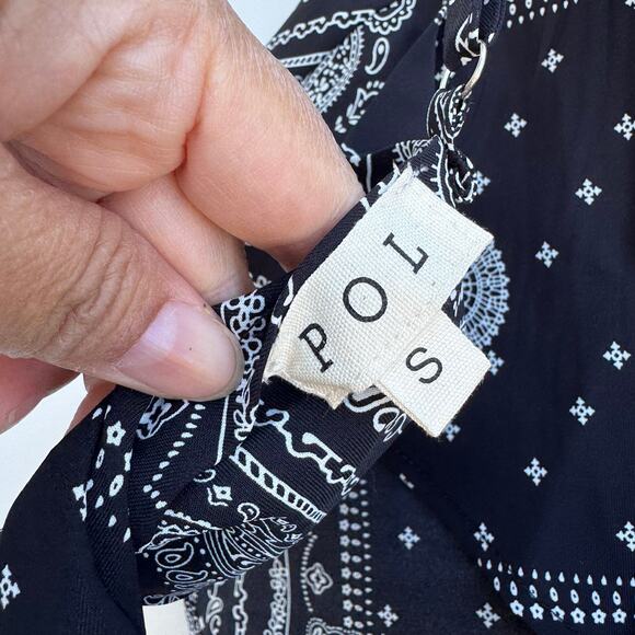 POL Black Paisley Bandana Tie Back Cropped Tank Size Small NWOT - Picture 3 of 5